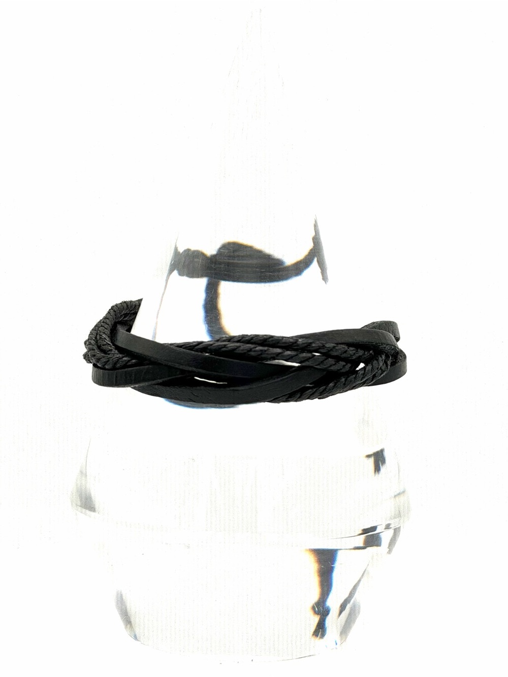 Braided Black Leather &  Cord Bracelet Mens Woman’s Jewelry Boho Hippie Gypsy